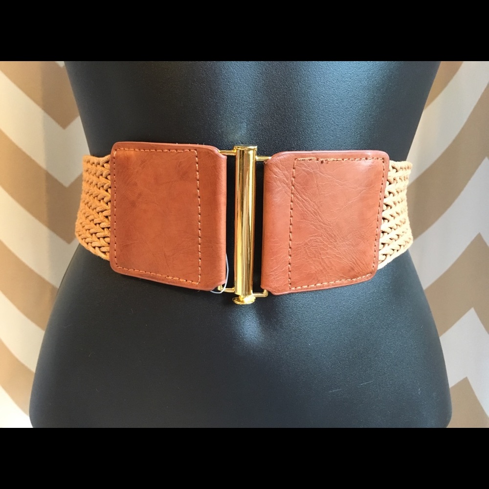 Elise M. Tan & Gold Wide Belt